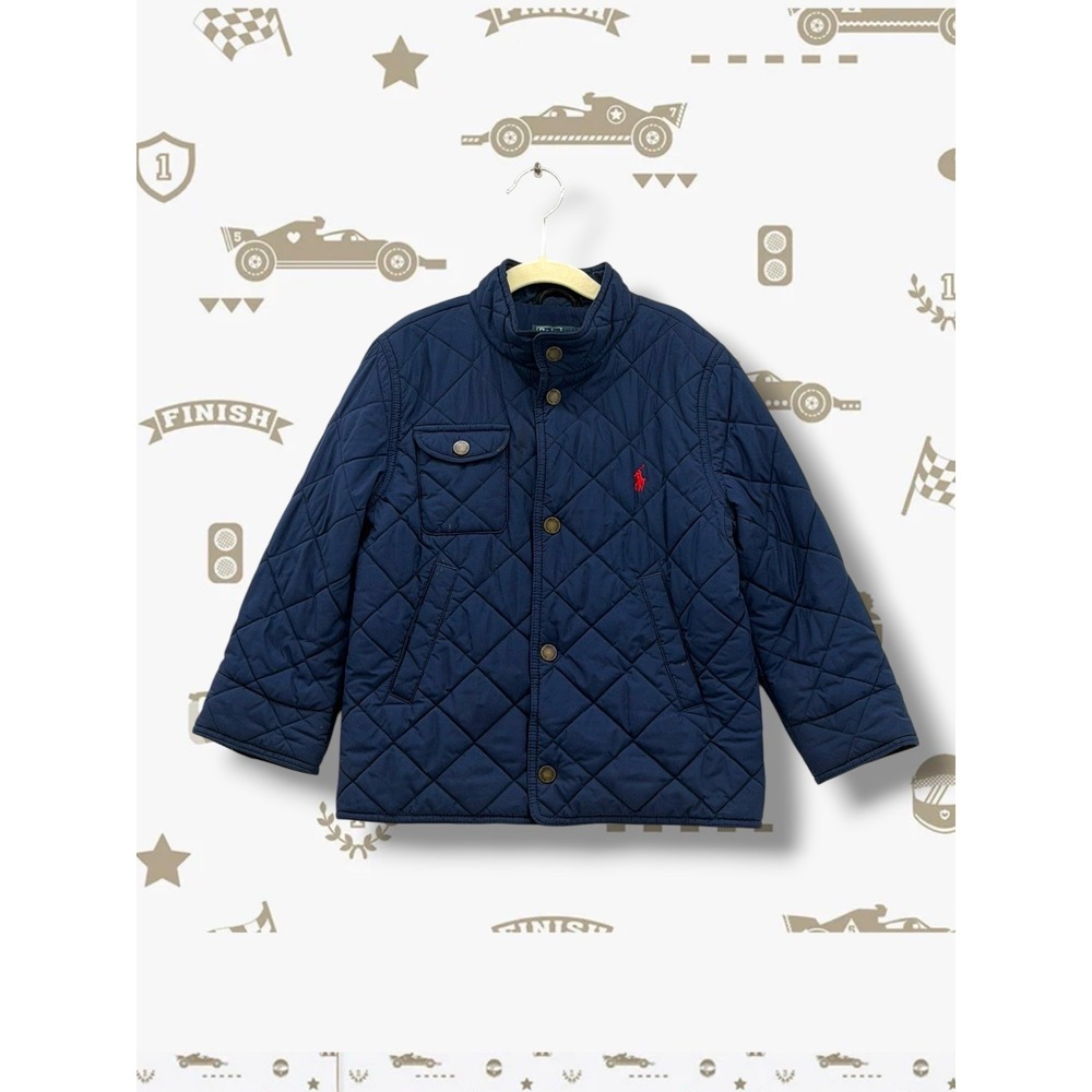 Polo Ralph Lauren Quilted Diamond Navy Blue Barn Jacket Size 6
